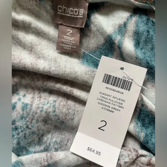 Chico’s Multicolor Paisley Women's Sweater - Picture 6 of 7